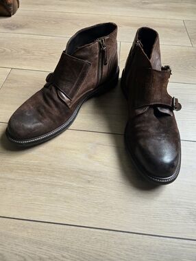 Johnston & Murphy Lofting Double-Buckle Monk Strap Chukka Boots Size 10